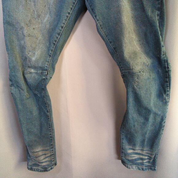 Smoke Rise Jeans Mens 36x32 Blue Distressed Slim Stretch - Picture 6 of 13